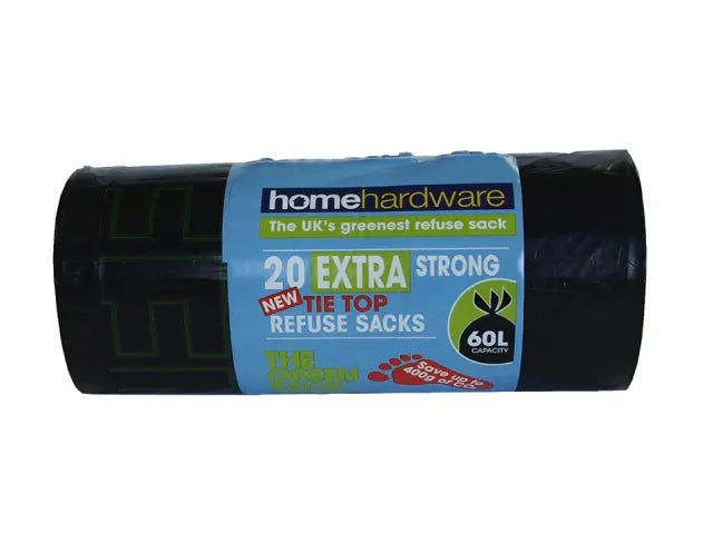 HOME GREEN EXTRA STRONG TIE REFUSE SACKS X20