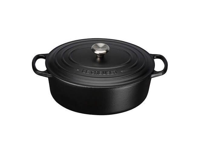 Le Crueset Cast Iron Oval Casserole 27cm Satin Black