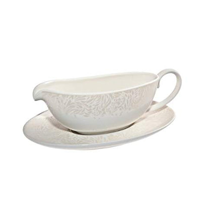 Denby Lucille Gold Sauce Gravy Jug and Stand