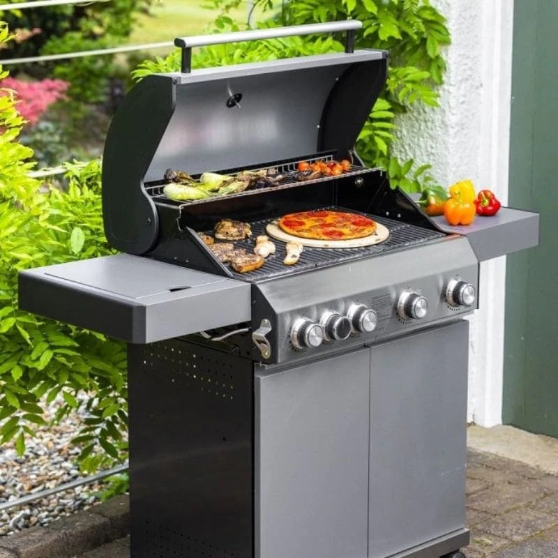 Grillstream Classic 4 Burner with Side Burner Hybrid BBQ in Matt Grey Now With FREE Cover