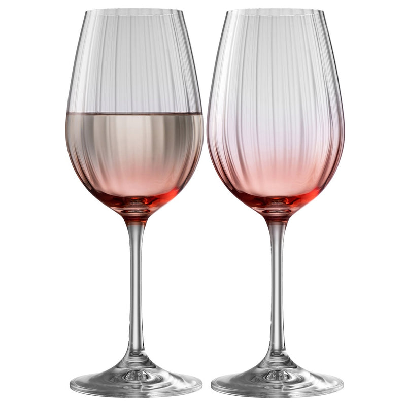 Galway Crystal Erne Wine glasses Blush set of 2