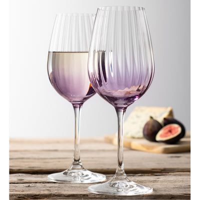 Galway Crystal Erne Wine glasses Amethyst set of 2