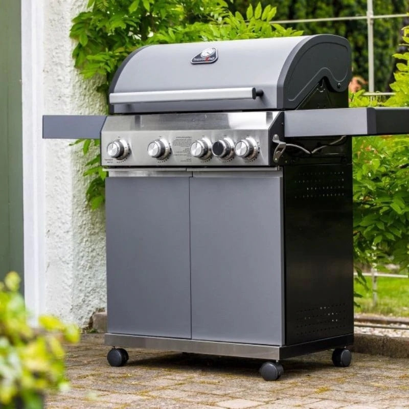 Grillstream Classic 4 Burner with Side Burner Hybrid BBQ in Matt Grey Now With FREE Cover