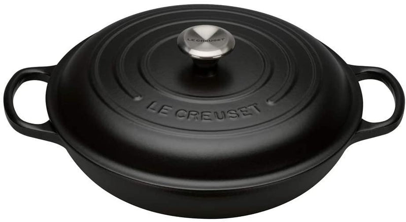 Le Creuset Signature Cast Iron 30cm Shallow Casserole Dish - Satin Black