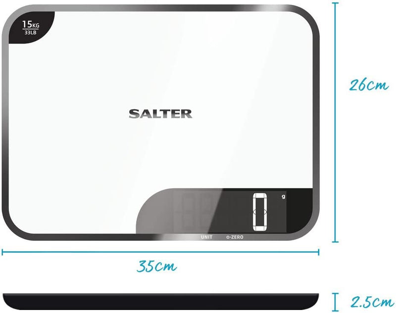 SALTER 1079 WHDR ELECTRONIC KITCHEN SCALE WHITE 15KG