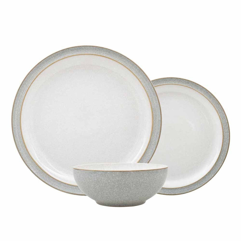 Denby Elements 12 Piece Dinner Set Light Grey