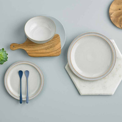 Denby Elements 12 Piece Dinner Set Light Grey