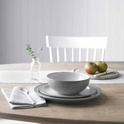 Denby Elements 12 Piece Dinner Set Light Grey