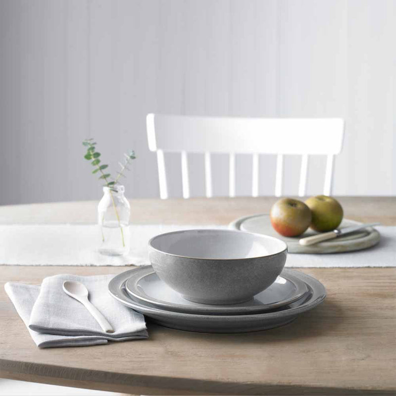 Denby Elements 12 Piece Dinner Set Light Grey