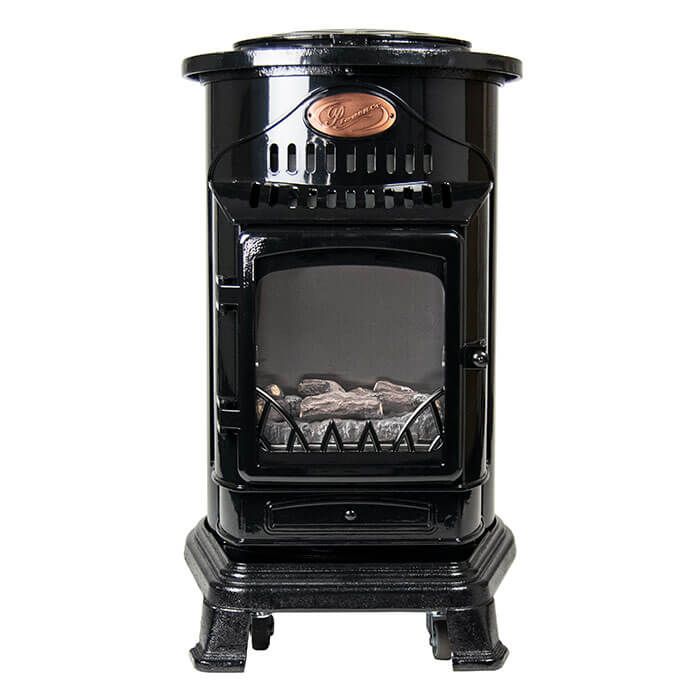 Provence Portable Gas Heater Gloss Black Real Flame Effect Calor Gas - Northern Ireland ONLY Collection or Delivery