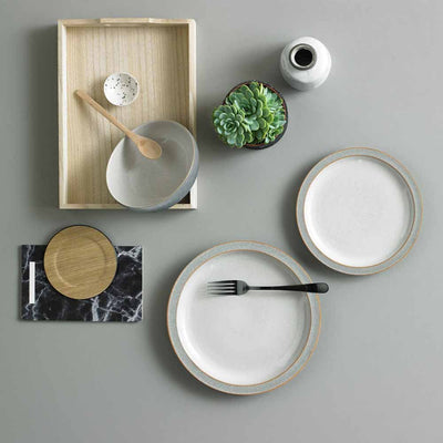 Denby Elements 12 Piece Dinner Set Light Grey