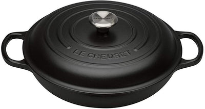 Le Creuset Signature Cast Iron 30cm Shallow Casserole Dish - Satin Black