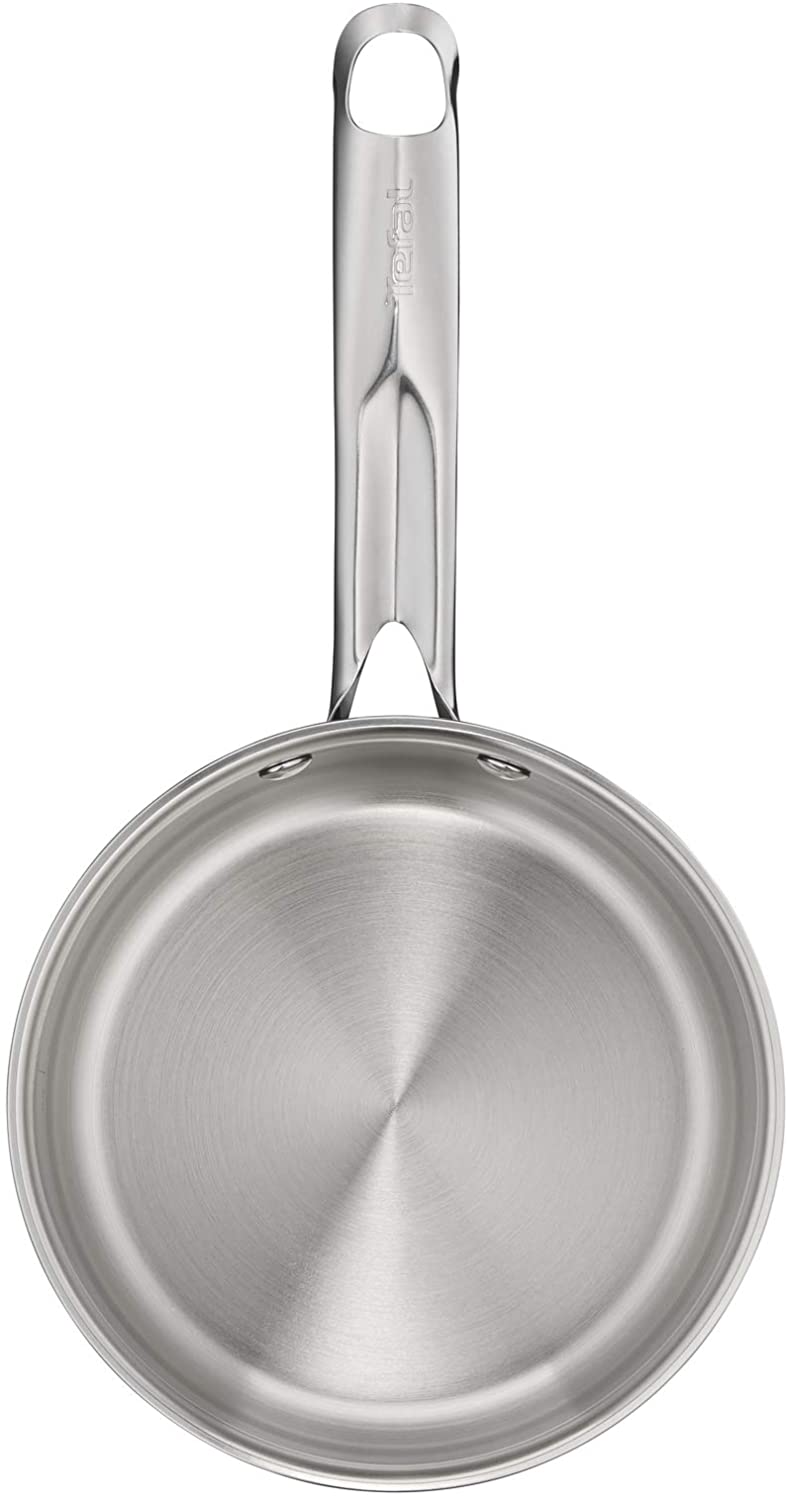 Tefal Elementary 5 Piece Set with 14 cm Milk 16/18 cm Saucepans with Lids and 20/24 cm Frying Pans Stainless Steel