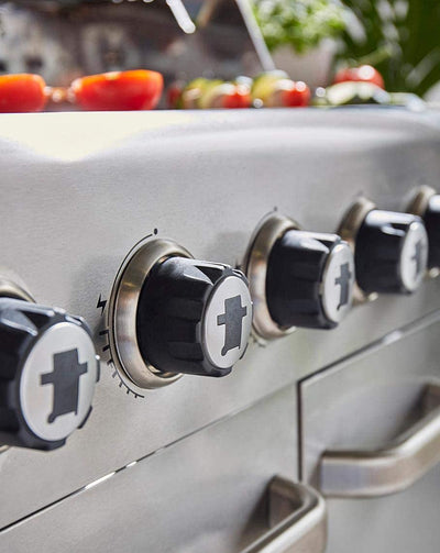 Outback Jupiter 6 Burner Hybrid Stainless Steel with Chopping Board Gas BBQ OUT370768