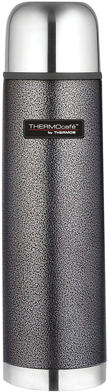 Thermos 187026 ThermoCafé Stainless Steel Flask, Hammertone Grey, 1.0 L