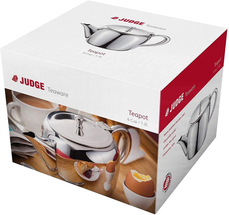 Judge 6 Cup Traditional Teapot Teaware Stainless Steel 1.2L JR36