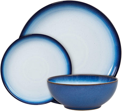 Denby Blue Haze 12 Piece Coupe Tableware Set