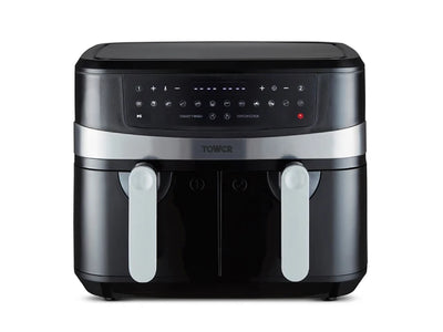 Tower T17088 Vortx 9L Duo Basket Air Fryer with Smart Finish, 2600W Power