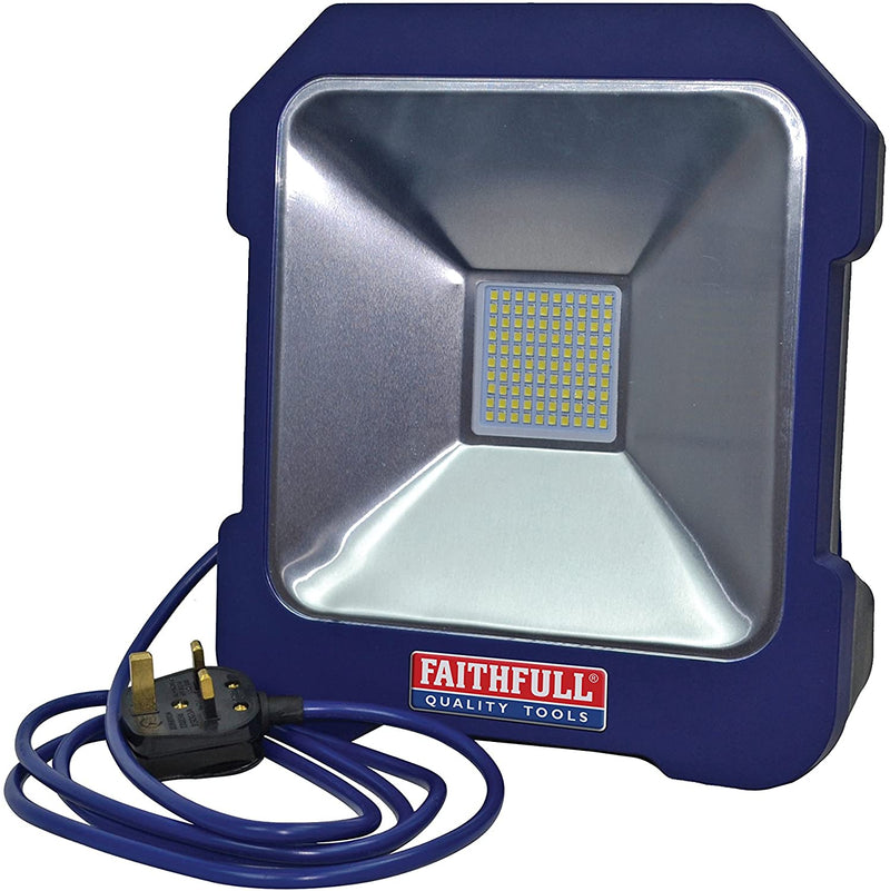 Faithfull Power Plus LED Task Light with Power Take-Off, 20 W, 240 V, Blue