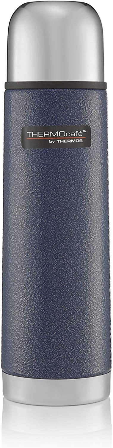 Thermos ThermoCafé Stainless Steel Flask, Hammertone Blue, 1 L