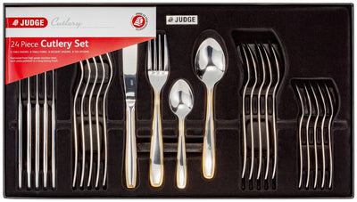 Judge Balmoral 24 Piece 6 Person Cutlery Set with Gold Fluting PP461
