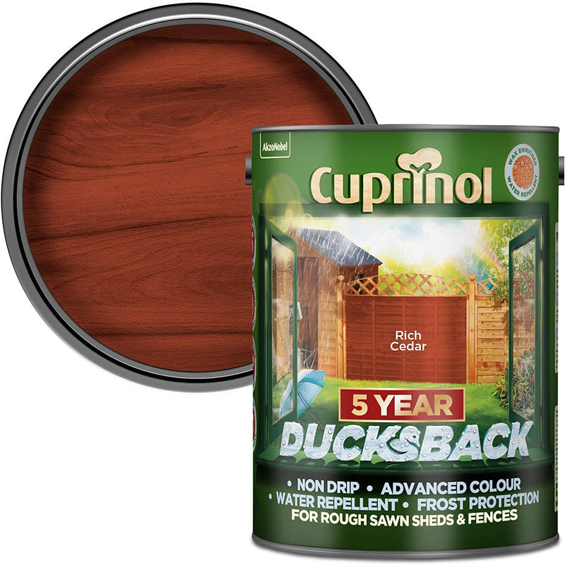 Cuprinol 5 Year Ducksback 5ltr Rich Cedar