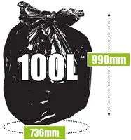 Eco360 Heavy Duty Super Strong Refuse Sack 100L x 50 46