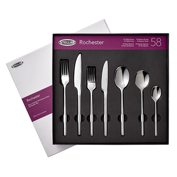 x2 Stellar Rochester Polished 58 Piece Cutlery Boxed Sets BL71, TWO SET OFFER!