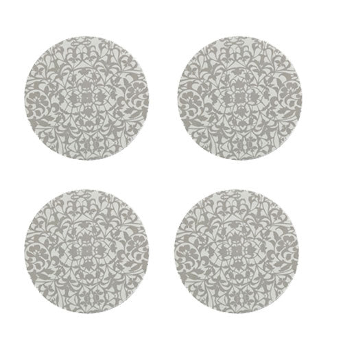 Denby Monsoon Filigree Silver Round Coaster 4 Pack