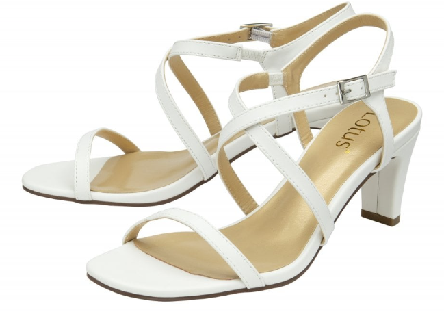 White Diana Open-Toe Sandals, Lotus Ladies