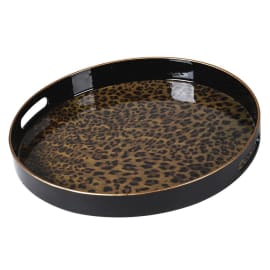 Round Leopard tray