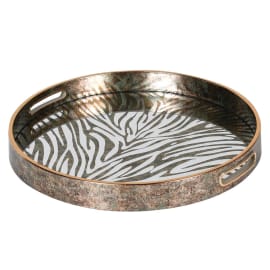 Round tray zebra pattern