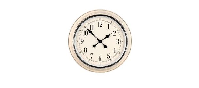 Wall Clock Ivory/Chrome