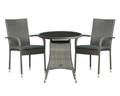 Royalcraft Malaga 3 Piece Stacking Bistro Set & Cushions - In Stock Now