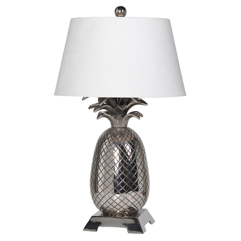 Chrome Pineapple Lamp with Shade
