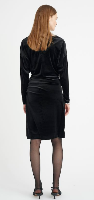 In Wear ladies Short Dress Ofiaiw, in Black velour, Ofia