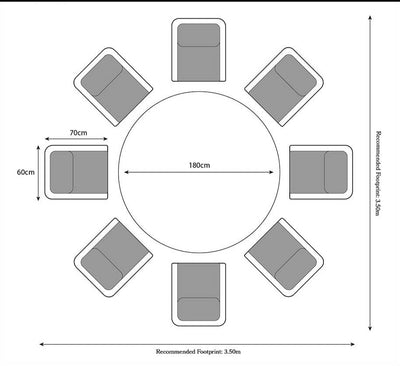 DISPLAY MODEL SALE Royalcraft Parisian Deluxe 8 Seater Dining Set