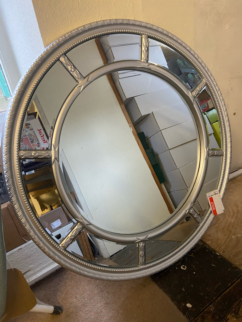 Round Silver Mirror