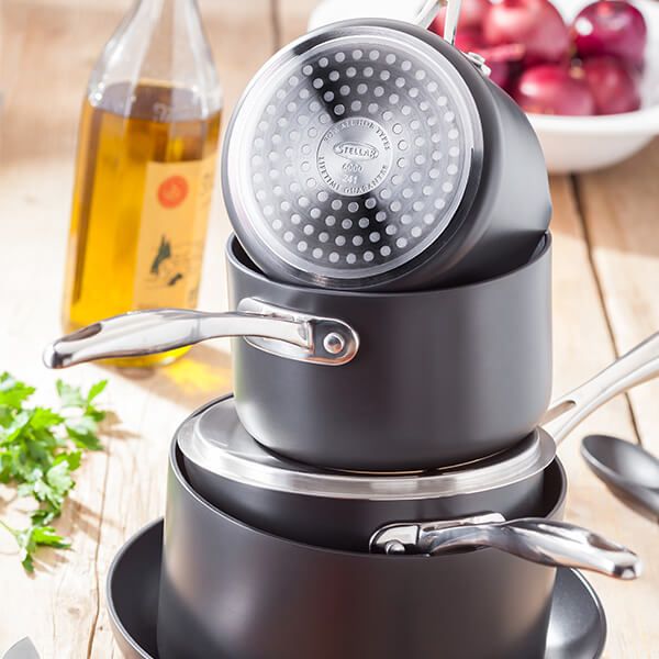 Stellar 6000 Hard Anodised 5 Piece Cookware Set S6C1