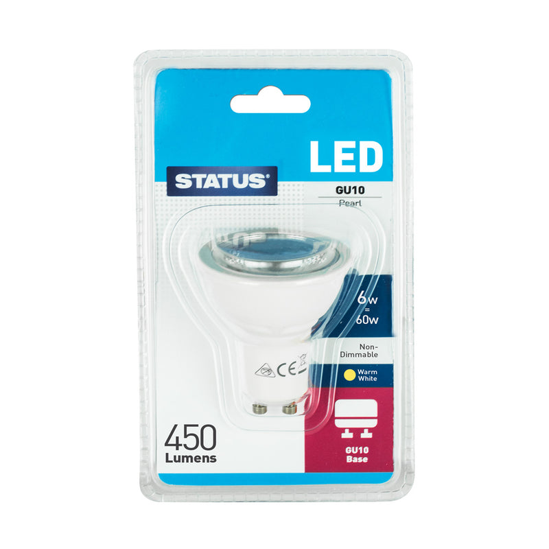 Status 6w=60w GU10 Warm White Non Dimmable Bulb