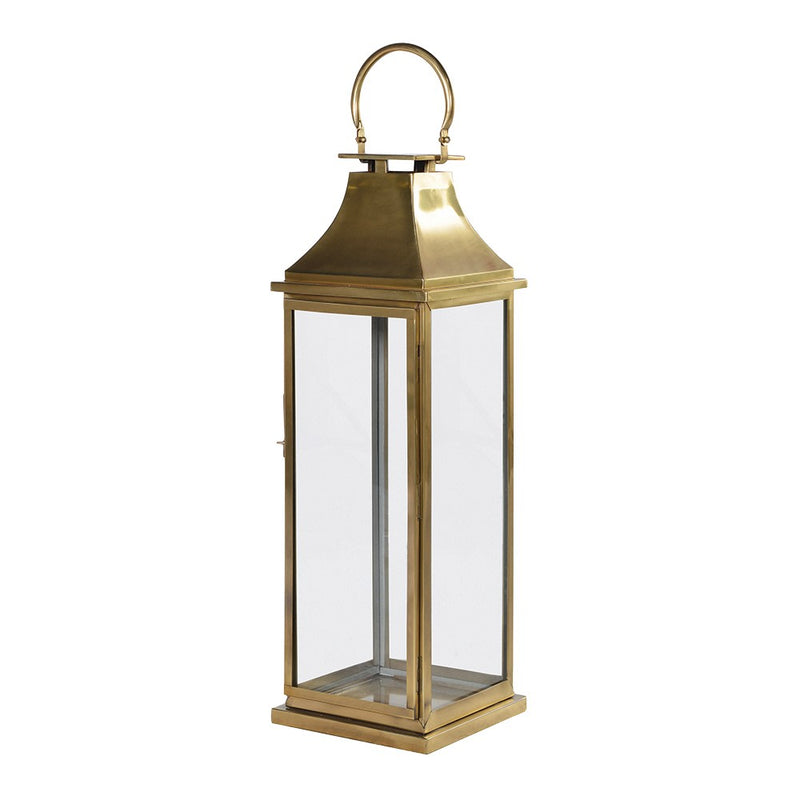 Antiqued Brass Tall Lantern