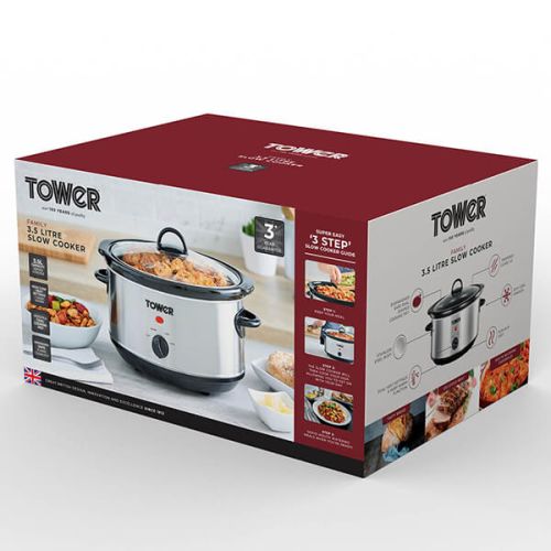 Tower Slow Cooker Stainless Steel 3.5L T16039