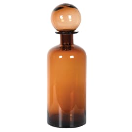 Amber glass ball top bottle