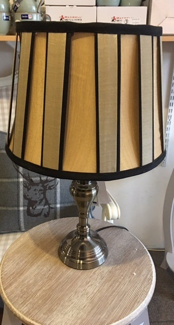 Pewter Base Lamp - Black and Gold