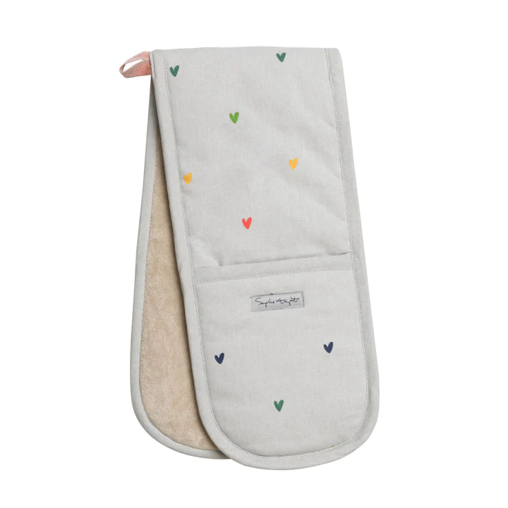 Sophie Allport Multicoloured Hearts Double Oven Glove