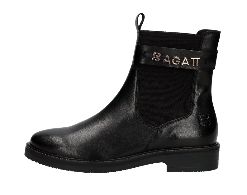 Bagatt ladies ankle boots, D32-A9C30 in black, Zina slip on boots