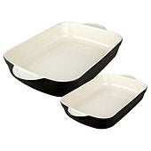 Denby Oven to Table - Large and Medium Oblong Dish, Black