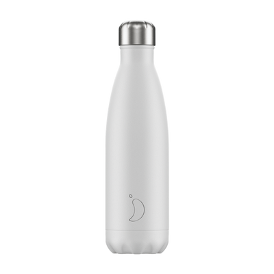 Chilly's Monochrome Edition 500ml Reusable Bottle- White