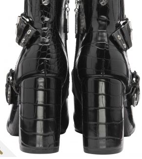 Ravel Womens Gerona Boots - Black Croc-Print