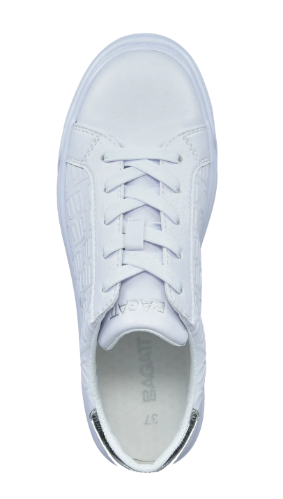 Bagatt Ladies Lace Up Sneaker, D32-ADP01, White silver trainer